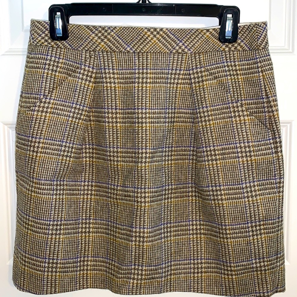 JCrew plaid wool mini skirt- size-6